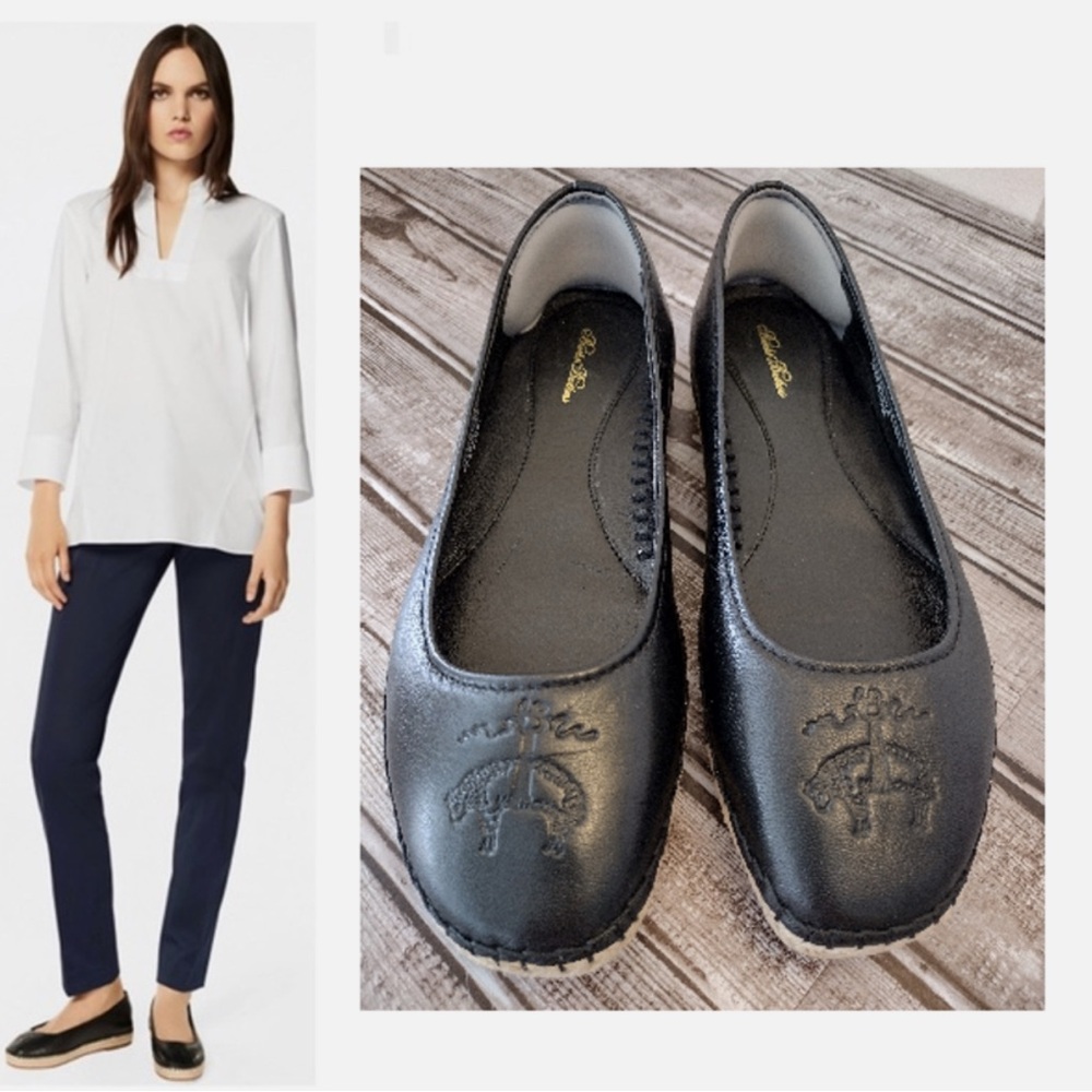 Brooks Brothers Leather Espadrille Flats, 9